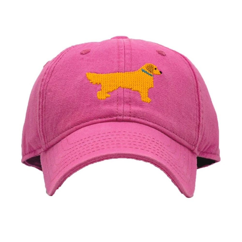 Kids Golden Retriever Baseball Hat - Bright Pink